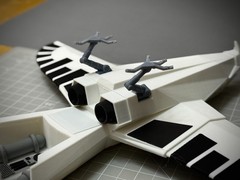 Buck Rogers Warhawk Hawk Ship Model 11in. (BLACK & WHITE)