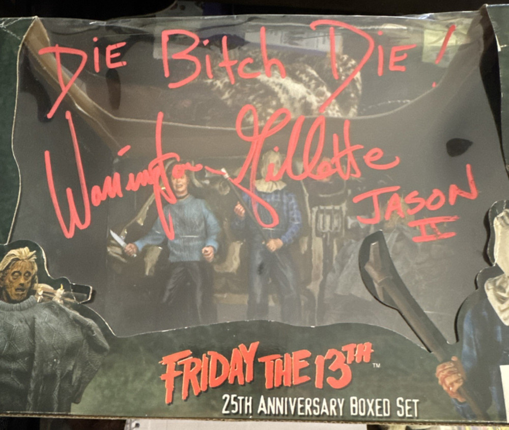 Friday the 13th Boxed Action Figure Set Signed Jason & Pamela w/ Weapons