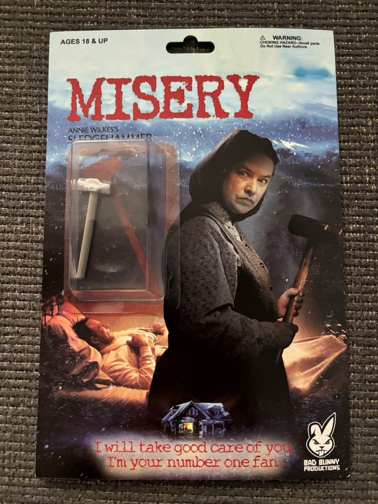 Misery Bad Bunny Custom Sledgehammer Figure Stephen King Card Bubble Horror NEW