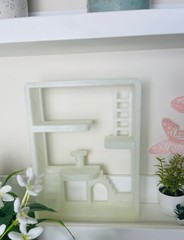 Smiski House Glow in the Dark Display | Mini Figure Room Shelf | Bonus Glow Pet