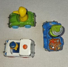 Lot of 3 Playskool 1980s Sesame Street diecast vehicles (wear and tear)