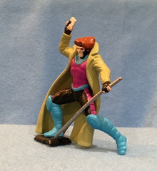 GAMBIT – PVC Figure Marvel Disney 1995 Applause * Holding Staff Weapon And Cards
