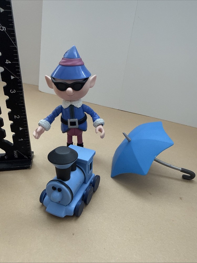 Memory Lane Rudolph Red Nosed Reindeer Boy Elf + Misfit Train Engine + Umbrella