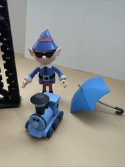 Memory Lane Rudolph Red Nosed Reindeer Boy Elf + Misfit Train Engine + Umbrella