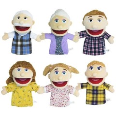 Family Hand Puppet Set Dad Mom Brother Sister Soft Plush Learning Baby Toy Gifts