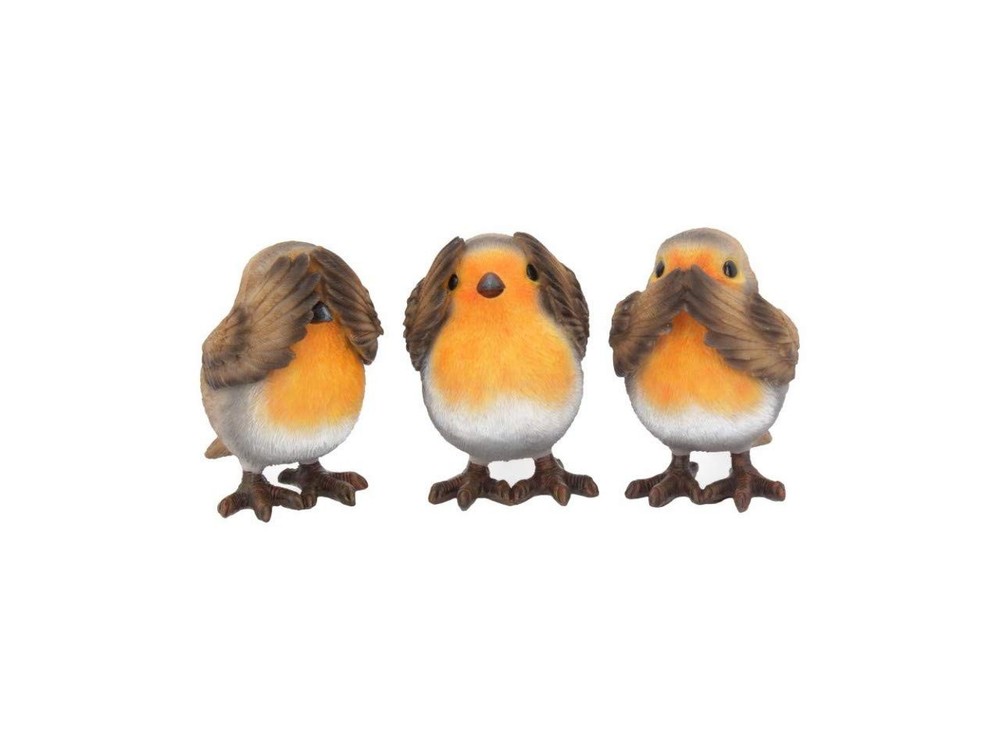 Nemesis Now Three Wise Robins 8cm Figurine, Brown