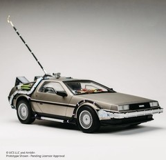 Tomy 1/10 Die Cast Back to the Future DeLorean Time Machine w/ Einstein Flames