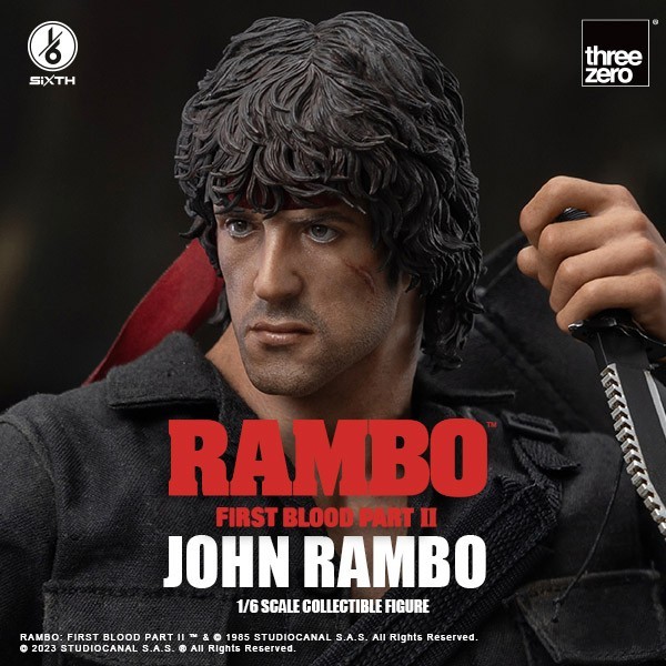 USA Threezero John Rambo 1/6 First Blood Part 2 (II) Figure Sly Stallone