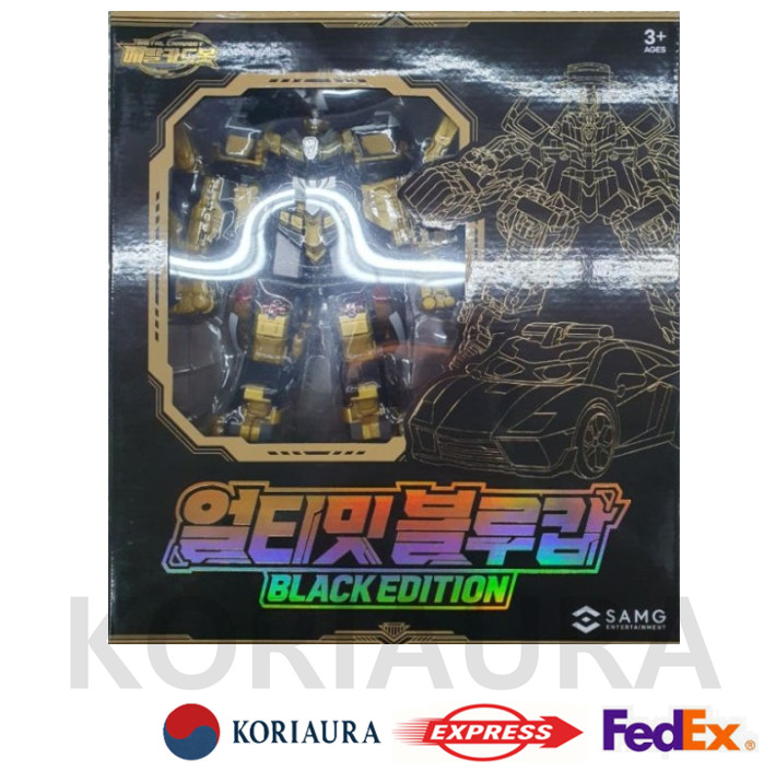 Metal Cardbot ULTIMATE BLUE COP Black Edition Police Car Transforming Robot Toy