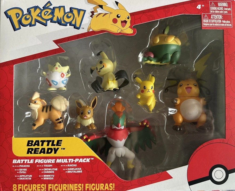 Pokemon Battle Figure 8 Pack Pikachu Eevee Mimikyu Raichu Togepi Set BRAND NEW