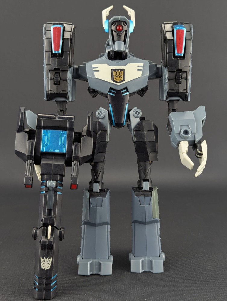 Transformers Animated Shockwave complete Hasbro 2009 Voyager Grey Longarm