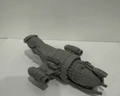 3D Printed Firefly Class Transport Ship 6in Grey Serenity Model Sci-Fi