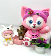 Kawaii Bear & Panda PVC Toy Figure Lot – LinaBell, Lotso, Tiny Friends w/ Plant
