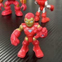 Iron Man Superhero Mini Action Figures Set Lot of 5, Plastic, Red/Gold/Silver