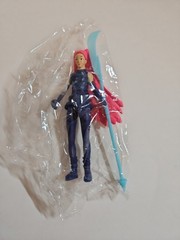 Pink Haired Warrior Action Figure Purple Suit with Blue Scythe 4 Inch , (Tt2)