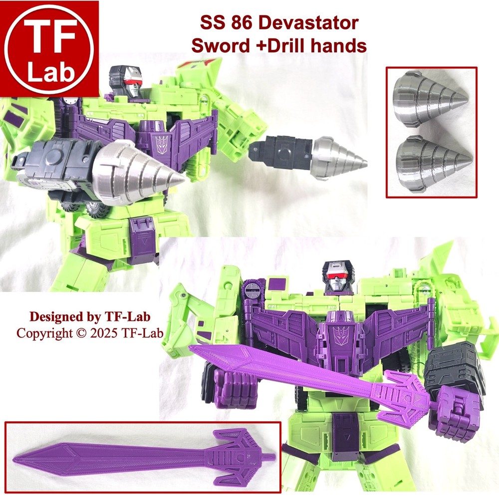 Upgrade Kit: Transformers Studio Series SS 86 Devastator Sword + Drill Hands