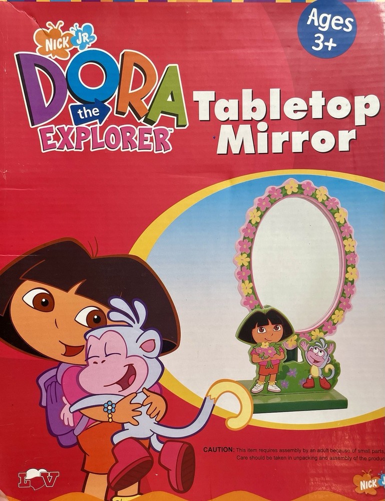 DORA THE EXPLORER BOOTS TABLETOP MIRROR NONBREAKABLE BEDROOM VINTAGE RARE NEW