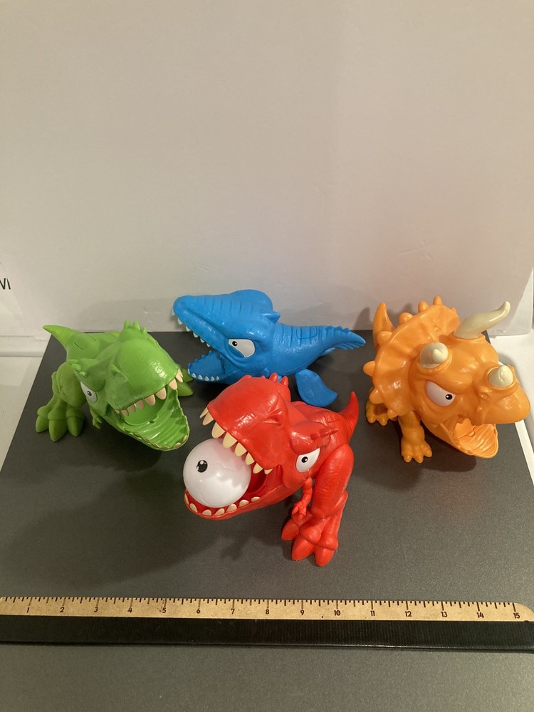 Zuru Smashers Dino Island T-Rex Battles Full Set of 4 Triceratops Mosasaurus Toy