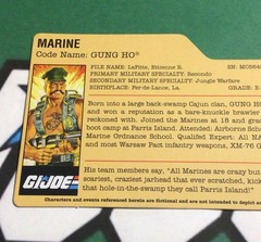 Gung Ho (v18) G.I. Joe 25th Anniversary File Card 2007 HASBRO Z13 021L