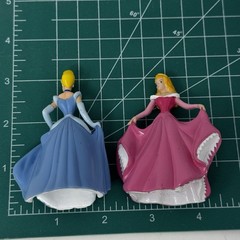 3″ DISNEY PRINCESS FIGURES Cinderella, Aurora CAKE TOPPERS DecoPac Hard Plastic