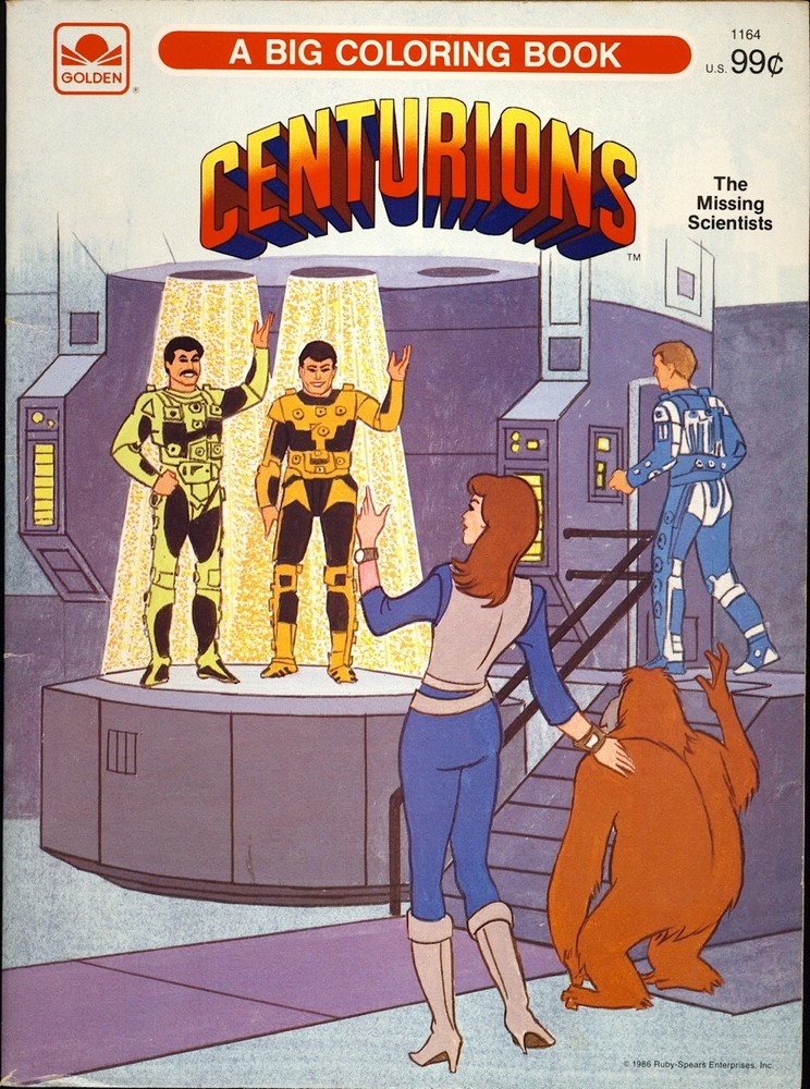 1986 CENTURIONS “The Missing Scientists” COLORING BOOK Golden Book UNCOLORED