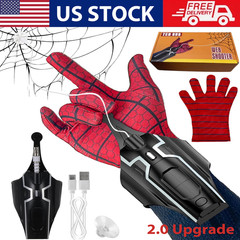 Spider Man Launcher Glove 2.0 Upgrade USB Cosplay Spider String Web Shooter Toys