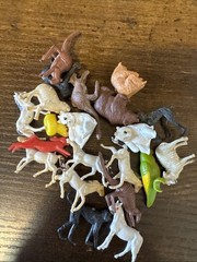Lot of 21 Pcs miniature toy farm animals PVC VINYL Toy Figures