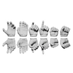 1/12 Scale Hands: Leather Gloved (Multiple Color Options)