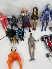 Lot of 14 Action Figures Marvel, DC, Power Rangers, Transformers Toy Bundle