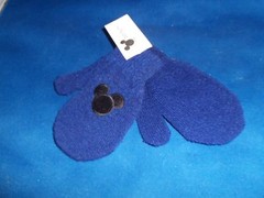 DISNEY OFFICIAL EMBROIDERED MICKEY MOUSE DARK BLUE MITTENS CHILD NEW GIFT