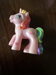 My Little Pony Rarity 2006 Hasbro 3″ Bath Pals Loofah Molded Plastic Hair & Mane
