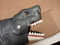 Vintage 15″ Long Great White Shark Snapping Head Moving Toy Parts & Repair Only