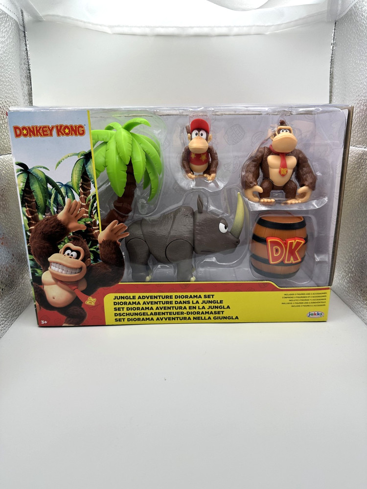 Jakks Pacific Donkey Kong Jungle Adventure Diorama Figure Set – NEW