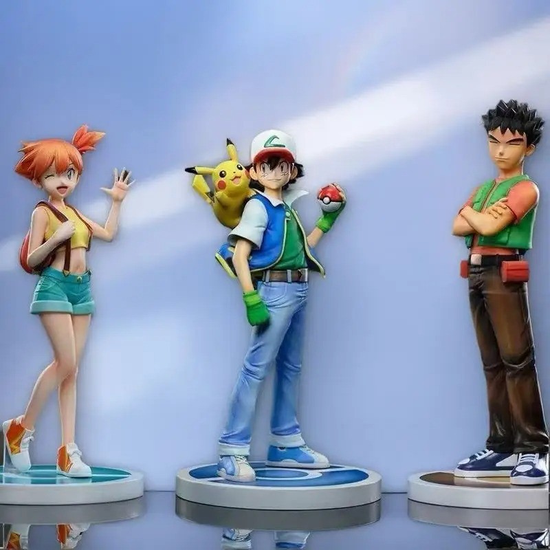 18cm 8cm Ash Ketchum Figure Misty Figrues Brock Figurine Pvc Gk Statue Anime