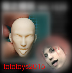 1:6 1:12 1:18 Anime Boy tongue out Head Sculpt for 12” 6” 3.75” Figure Body