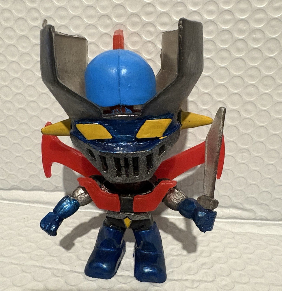 Mazinger Z Chibi Anime Robot Warrior Figure w/ Sword & Cape 4.5″ New Blue Red