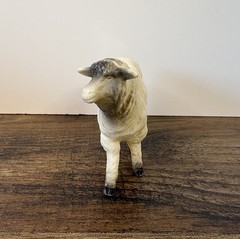 Vintage 4” White Sheep Action Figure Molded Plastic Made In Hong Kong