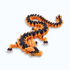 Lot 4 Articulated Spiked Dragon Toys 16″ 3D Printed Long Dragon Fidget Desk Pets