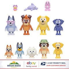 Imaginative Play with Bluey Figurine Set, 12 Colorful Characters for Toddlers