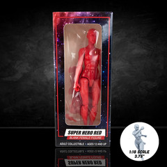 Vitruvian H.A.C.K.S. Superhero Red Blanks Female Action Figure – 1/18 Scale