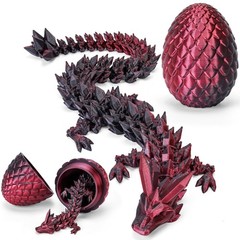 12″ 3D Printed Dragon Egg, Cool 3D Printer Articulated Crystal Dragon Toys fo…