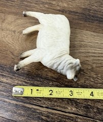 Vintage 4” White Sheep Action Figure Molded Plastic Made In Hong Kong