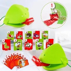 Frog Mask Wagging Tongue Lick Cards Board Games for Children Family Party