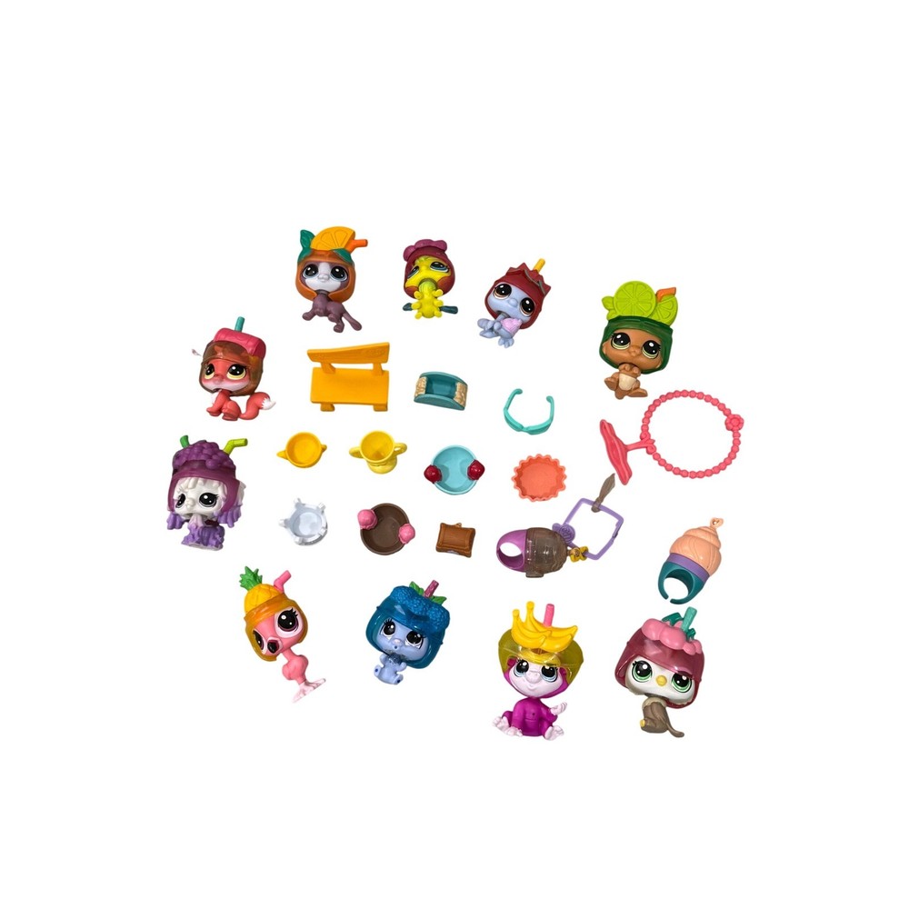 Littlest Pet Shop LPS Hungry Pets Thirsty Pets Theme Lot Accessories