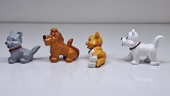 Jasman Figures Lot My Precious Pets 2 Cats and Dogs Vintage Small Plastic 90s