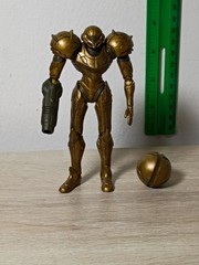 4″ GOLD TROPHY SAMUS + MORPH BALL 3-PK World of Nintendo Phazon Suit Metallic