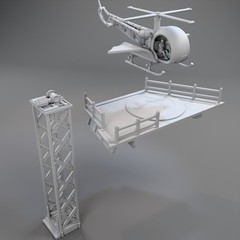 BATMAN Batcave BatCopter Playset 1966 3D Printed 1:35 for Toy Cave Bat Cave