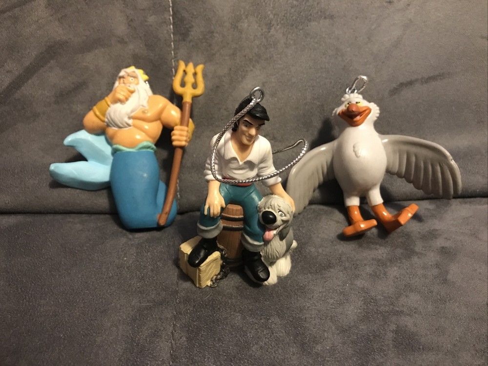 Disney The Little Mermaid Figures Cake Topper Lot Skully/King Triton/Prince Eric