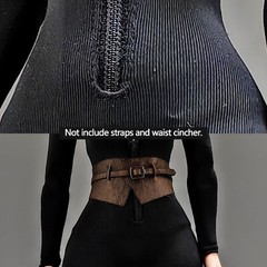1/6 Female Black Bodysuit Dress Clothes For 12″ PH TBL Action Figure Body Toys.