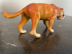 Imperial Toys Saber Tooth Tiger Smilodon Hard Rubber PVC Toy Figure Vintage 1988
